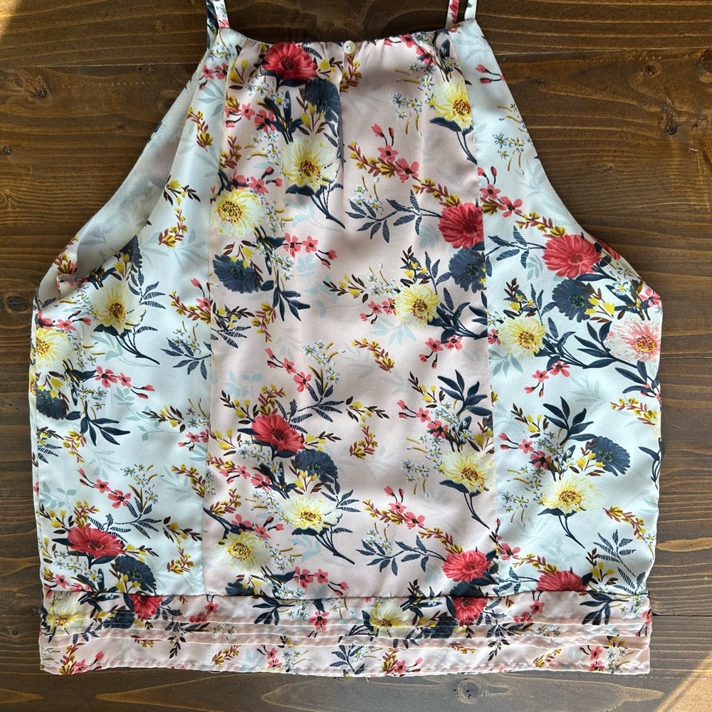 Skies Are Blue Floral Spaghetti Strap Top - Picture 3 of 7
